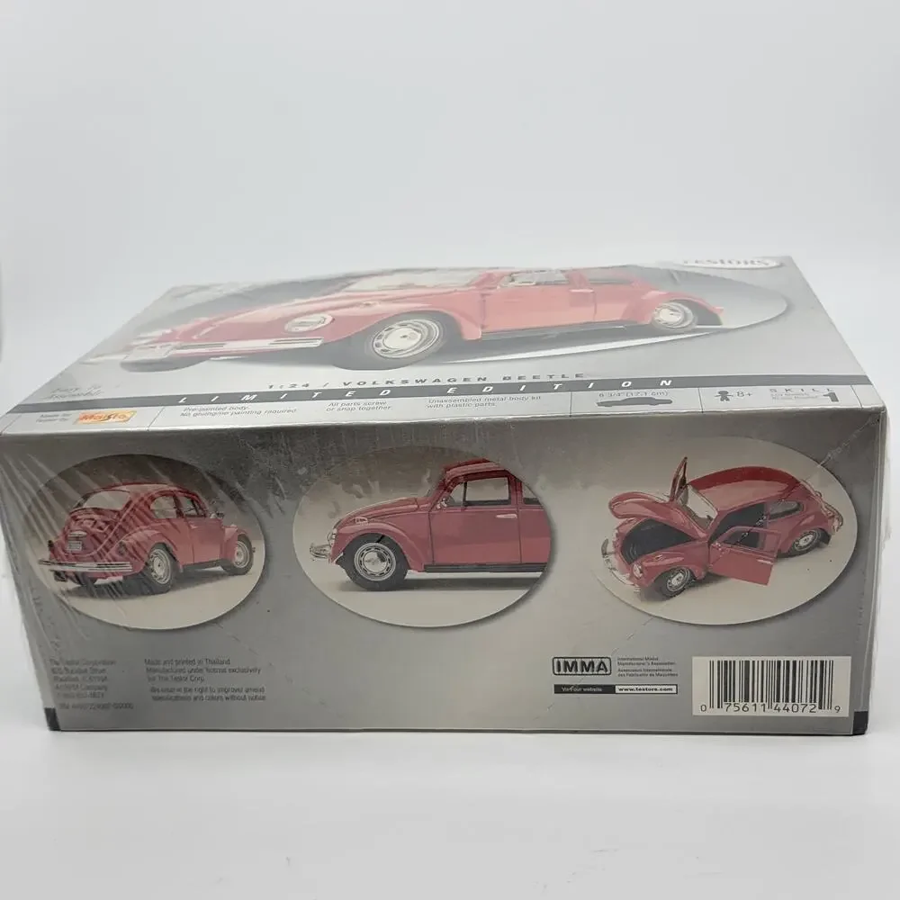 Testor #440072 Metal Body Silver Series Volkswagen Beetle 1/24 Model Kit New